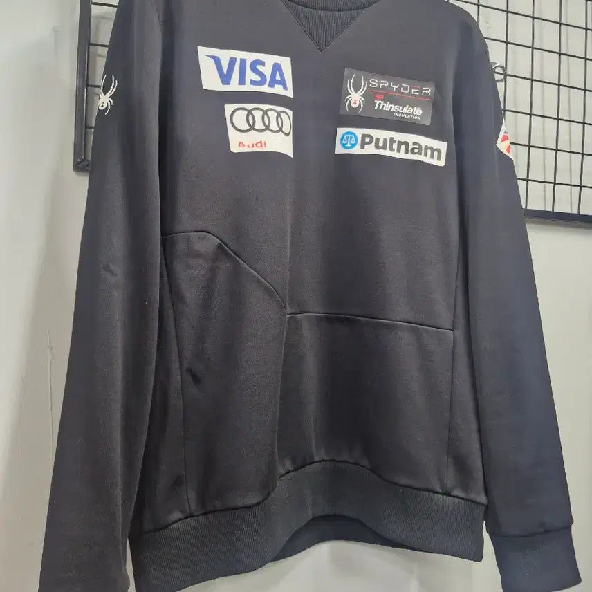 [BUNJANG] Spider US Ski Team Patch Fleece Training Sweatshirt / 105XL 스파이더 US 스키팀 패치 트레이닝 기모 맨투맨.