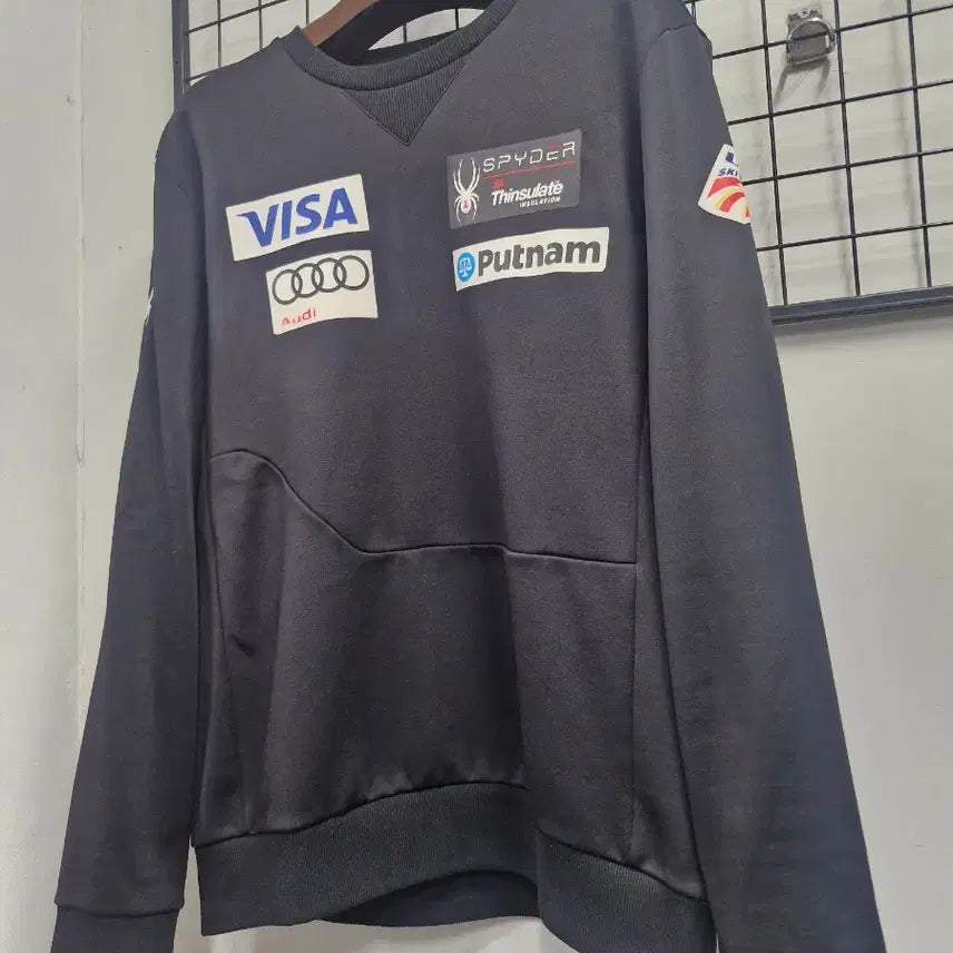 [BUNJANG] Spider US Ski Team Patch Fleece Training Sweatshirt / 105XL 스파이더 US 스키팀 패치 트레이닝 기모 맨투맨.