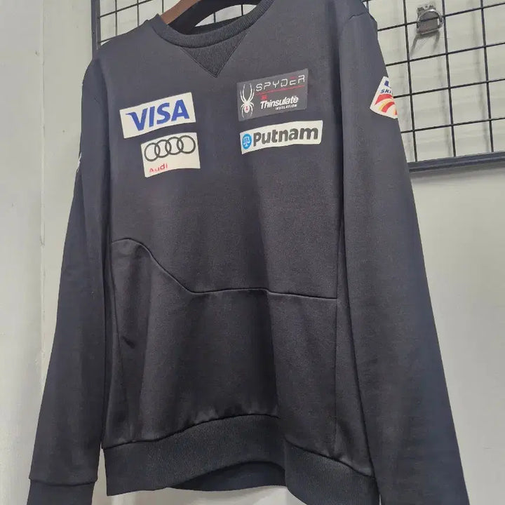 [BUNJANG] Spider US Ski Team Patch Fleece Training Sweatshirt / 105XL 스파이더 US 스키팀 패치 트레이닝 기모 맨투맨.