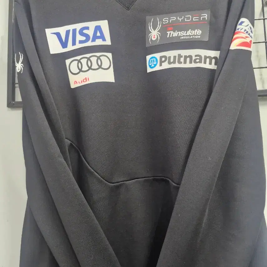 [BUNJANG] Spider US Ski Team Patch Fleece Training Sweatshirt / 105XL 스파이더 US 스키팀 패치 트레이닝 기모 맨투맨.