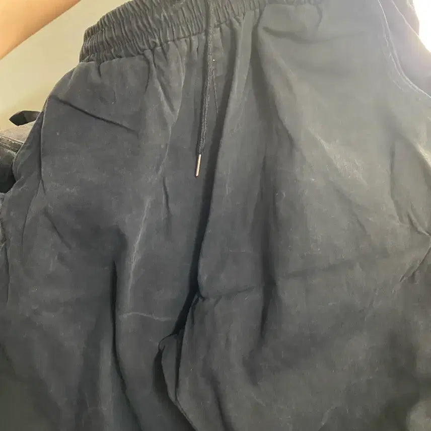 [BUNJANG] Black Wide Leg Pants / 블랙 밴딩 와이드바지