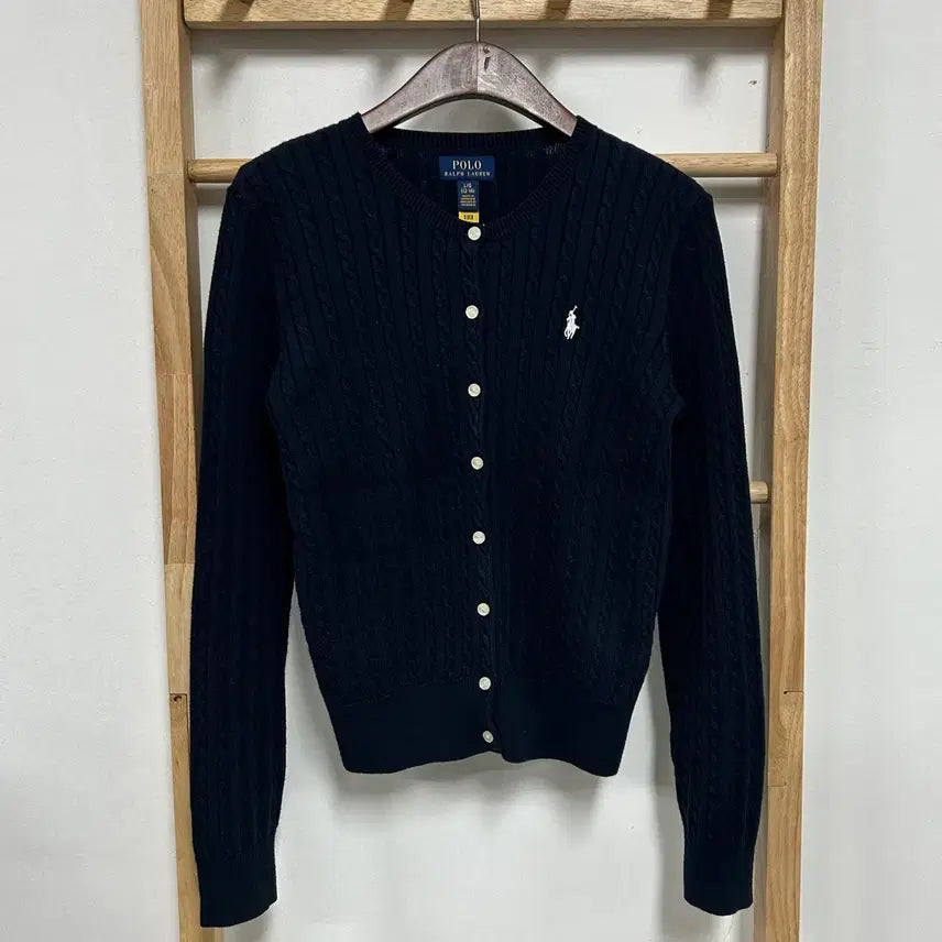[BUNJANG] Polo Ralph Lauren Cable Knit Cardigan Navy / 폴로 랄프로렌 신형 포니로고 케이블 니트 가디건 네이비