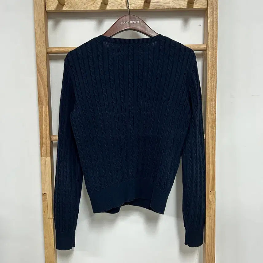 [BUNJANG] Polo Ralph Lauren Cable Knit Cardigan Navy / 폴로 랄프로렌 신형 포니로고 케이블 니트 가디건 네이비
