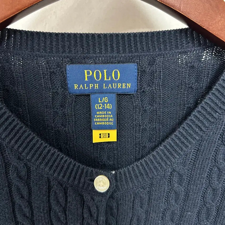 [BUNJANG] Polo Ralph Lauren Cable Knit Cardigan Navy / 폴로 랄프로렌 신형 포니로고 케이블 니트 가디건 네이비