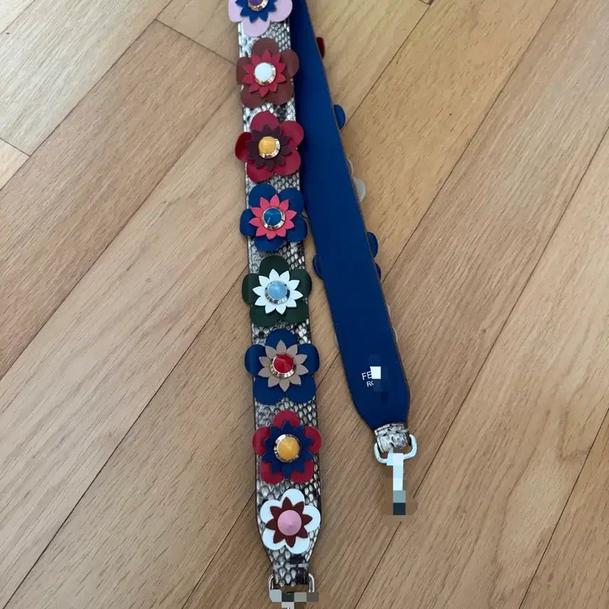[BUNJANG] F Flower Leather Shoulder Strap / F 플라워 숄더 가죽 스트랩