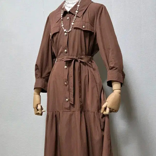 [BUNJANG] Olivia Hasler Brown Shirt Dress (Size 100) / 올리비아 하슬러 100
