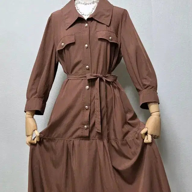 [BUNJANG] Olivia Hasler Brown Shirt Dress (Size 100) / 올리비아 하슬러 100