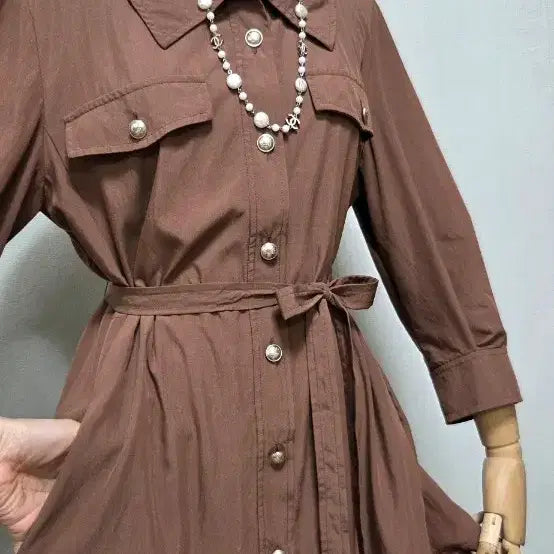 [BUNJANG] Olivia Hasler Brown Shirt Dress (Size 100) / 올리비아 하슬러 100