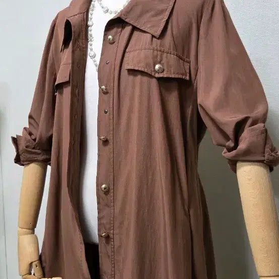 [BUNJANG] Olivia Hasler Brown Shirt Dress (Size 100) / 올리비아 하슬러 100