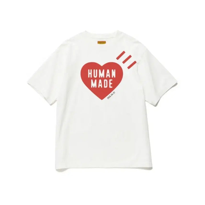 [BUNJANG] Human Made Short Sleeve T-Shirt White Red Heart / 새상품 휴먼 메이드 반팔 티셔츠 화이트 레드 하트