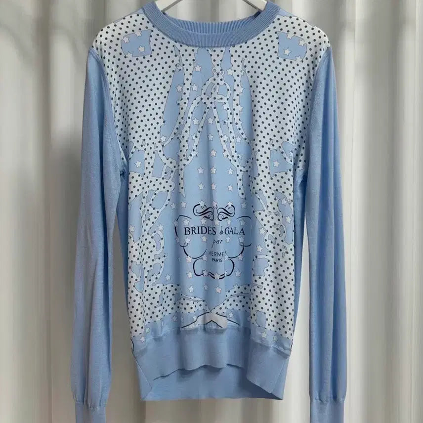 [BUNJANG] H Round Long Sleeve Knit Top Sky Blue (Size S) / (새상품) H 라운드 소라 긴팔 니트탑 (S사이즈)