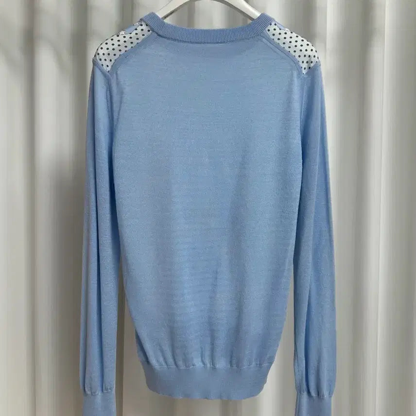 [BUNJANG] H Round Long Sleeve Knit Top Sky Blue (Size S) / (새상품) H 라운드 소라 긴팔 니트탑 (S사이즈)