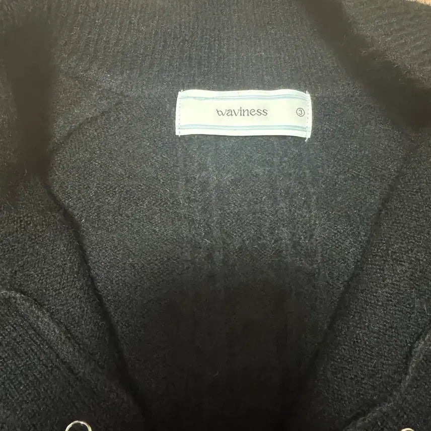 [BUNJANG] Waveynis High Neck Snap Mohair Cardigan - Black / 웨이비니스 하이넥 스냅 모헤어 가디건 블랙 3사이즈