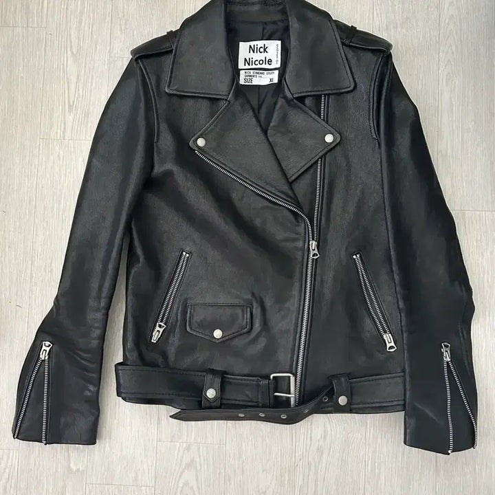 [BUNJANG] Nick&amp;Nicole Real Cowhide Leather Rider Jacket / 닉앤니콜 리얼 라이더자켓 판매합니다