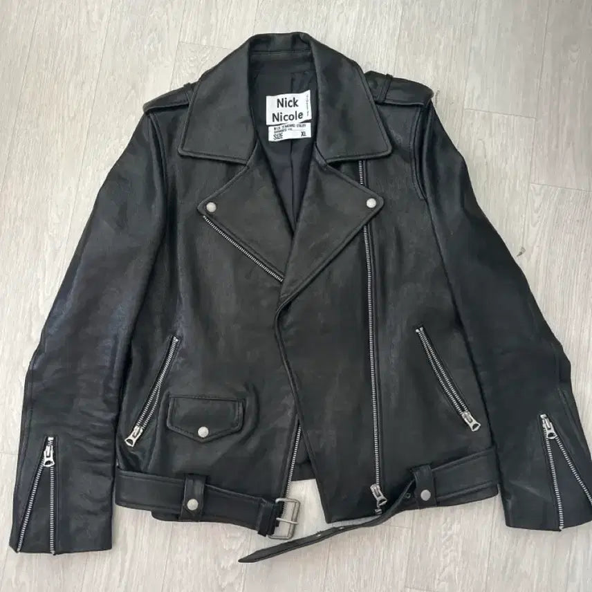 [BUNJANG] Nick&amp;Nicole Real Cowhide Leather Rider Jacket / 닉앤니콜 리얼 라이더자켓 판매합니다