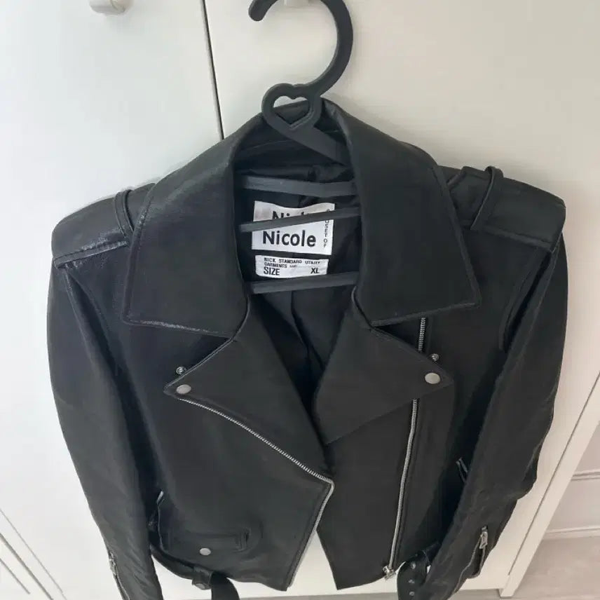 [BUNJANG] Nick&amp;Nicole Real Cowhide Leather Rider Jacket / 닉앤니콜 리얼 라이더자켓 판매합니다