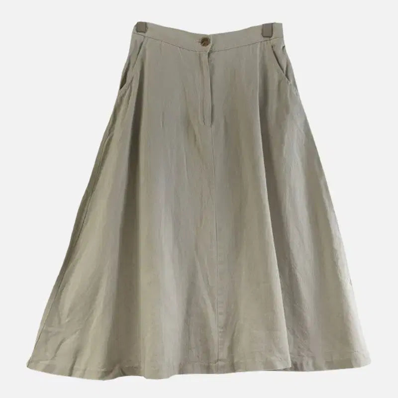 [BUNJANG] Free Linen Long Skirt Beige / 여FREE 린넨 롱스커트 베이지 M6388