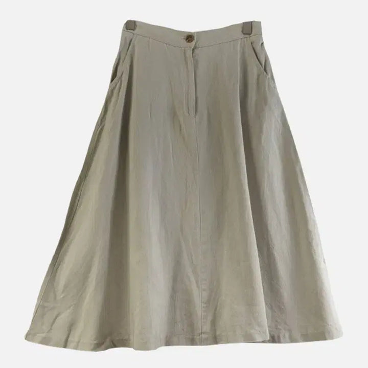 [BUNJANG] Free Linen Long Skirt Beige / 여FREE 린넨 롱스커트 베이지 M6388