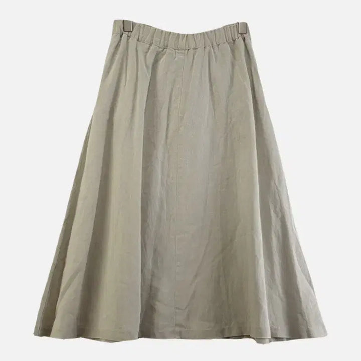 [BUNJANG] Free Linen Long Skirt Beige / 여FREE 린넨 롱스커트 베이지 M6388
