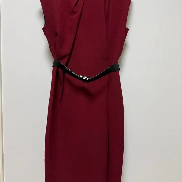 [BUNJANG] TIME Drape Dress with Belt (Burgundy) / TIME 드레이프 원피스+벨트 (버건디)