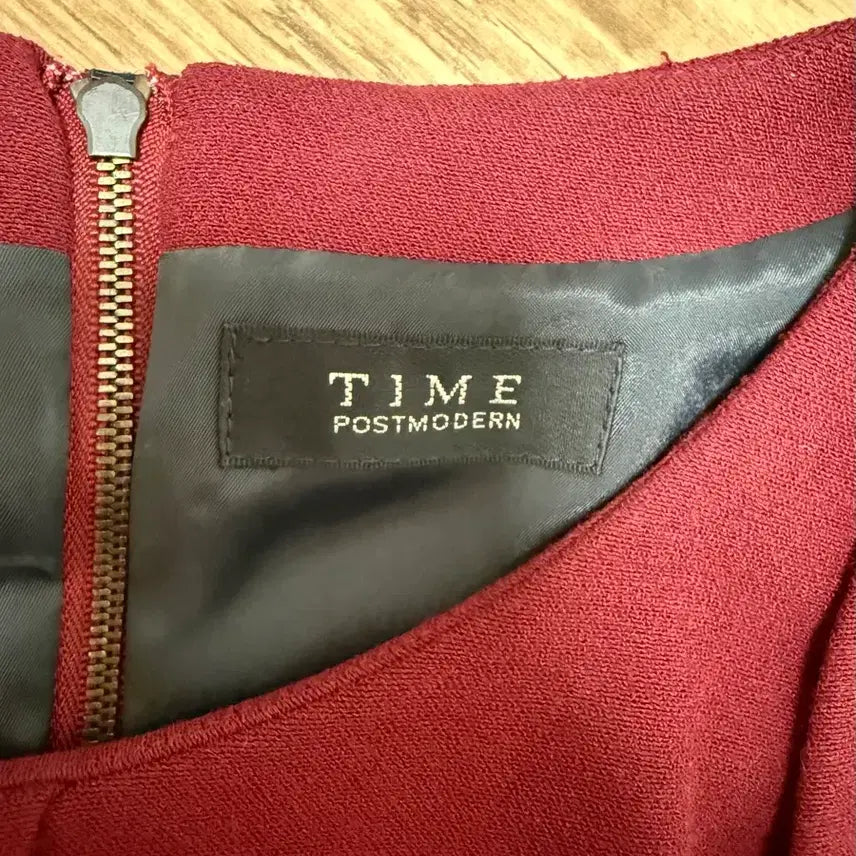 [BUNJANG] TIME Drape Dress with Belt (Burgundy) / TIME 드레이프 원피스+벨트 (버건디)