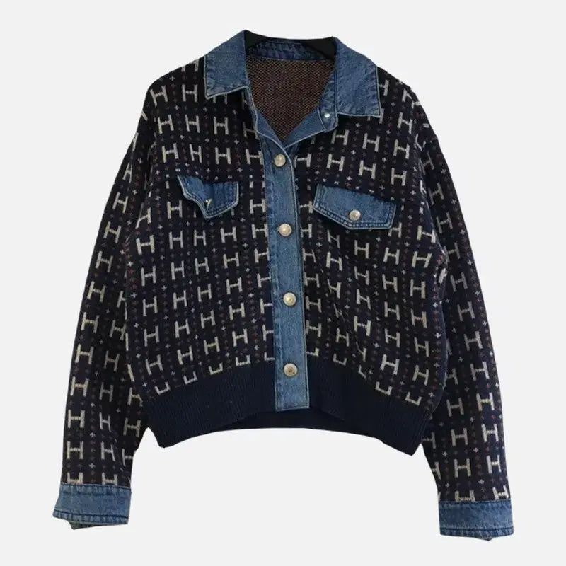 [BUNJANG] FREE Denim Collar Cardigan Jacket / 여FREE 데님 카라 가디건 자켓 M6362