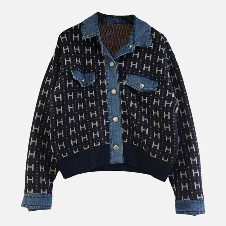[BUNJANG] FREE Denim Collar Cardigan Jacket / 여FREE 데님 카라 가디건 자켓 M6362