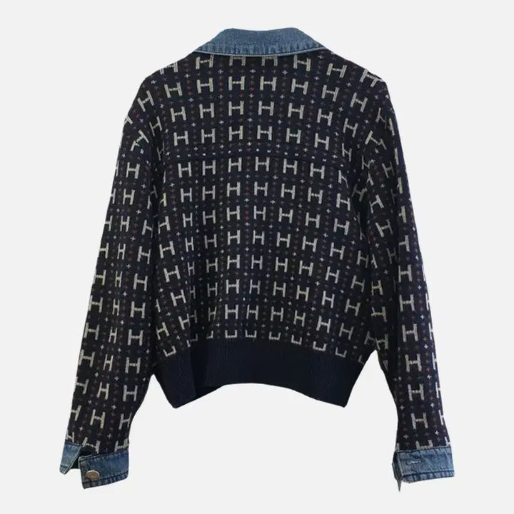 [BUNJANG] FREE Denim Collar Cardigan Jacket / 여FREE 데님 카라 가디건 자켓 M6362