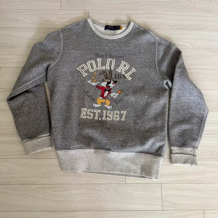 [SOLD OUT] 남여공용)폴로 랄프로렌 벅스버니 맨투맨 S 회색(정품 큐알코드)