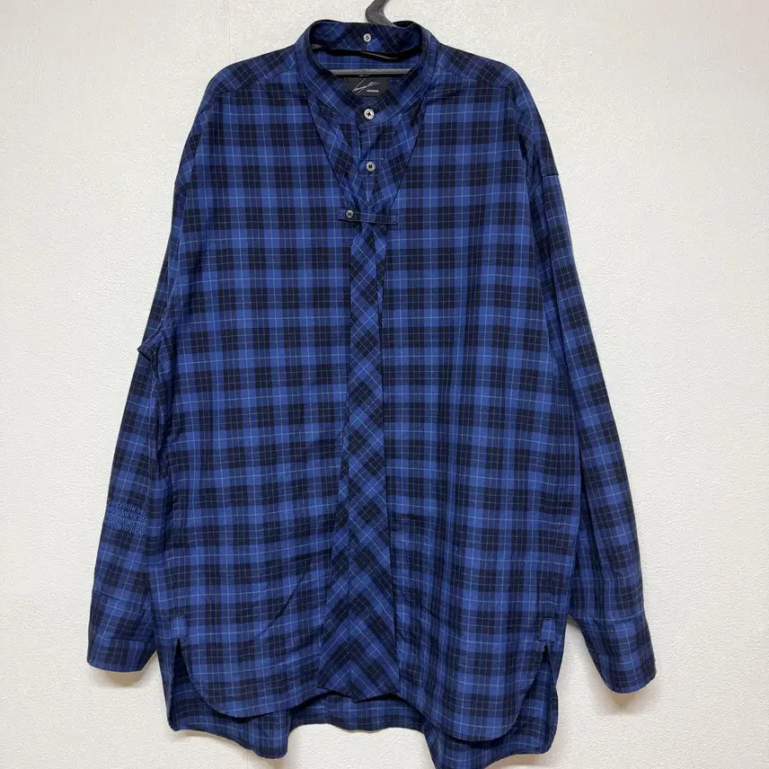 [BUNJANG] Songzio Check Tie Shirt / 송지오 체크 타이 셔츠 100