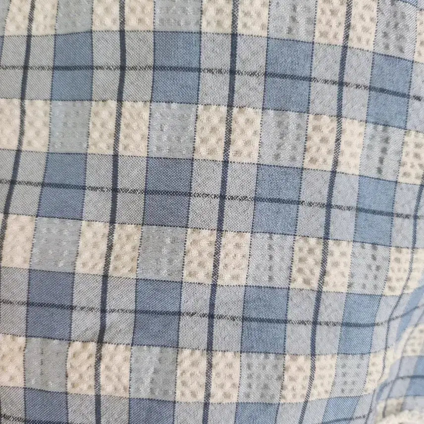 [BUNJANG] Checkered Blouse with Lace Detail / 체크 블라우스 레이스