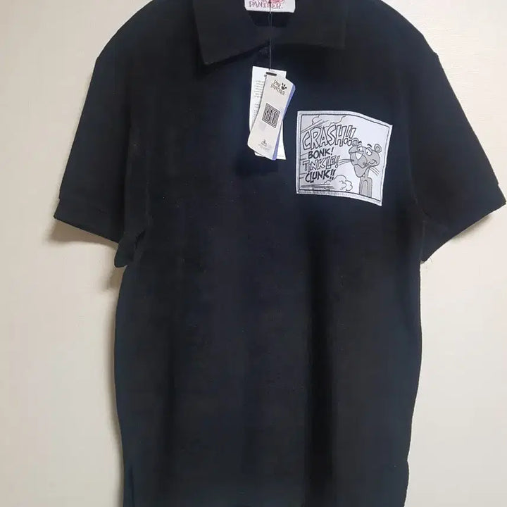 [SOLD OUT] 새상품 핑크팬더 블랙 반팔 카라 티셔츠