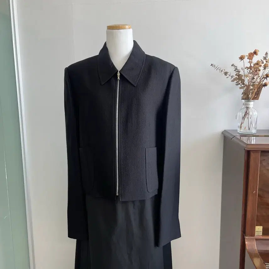 [BUNJANG] LFM Crop Zip-up Jacket - Black / [LFM] 집업 자켓 - 블랙