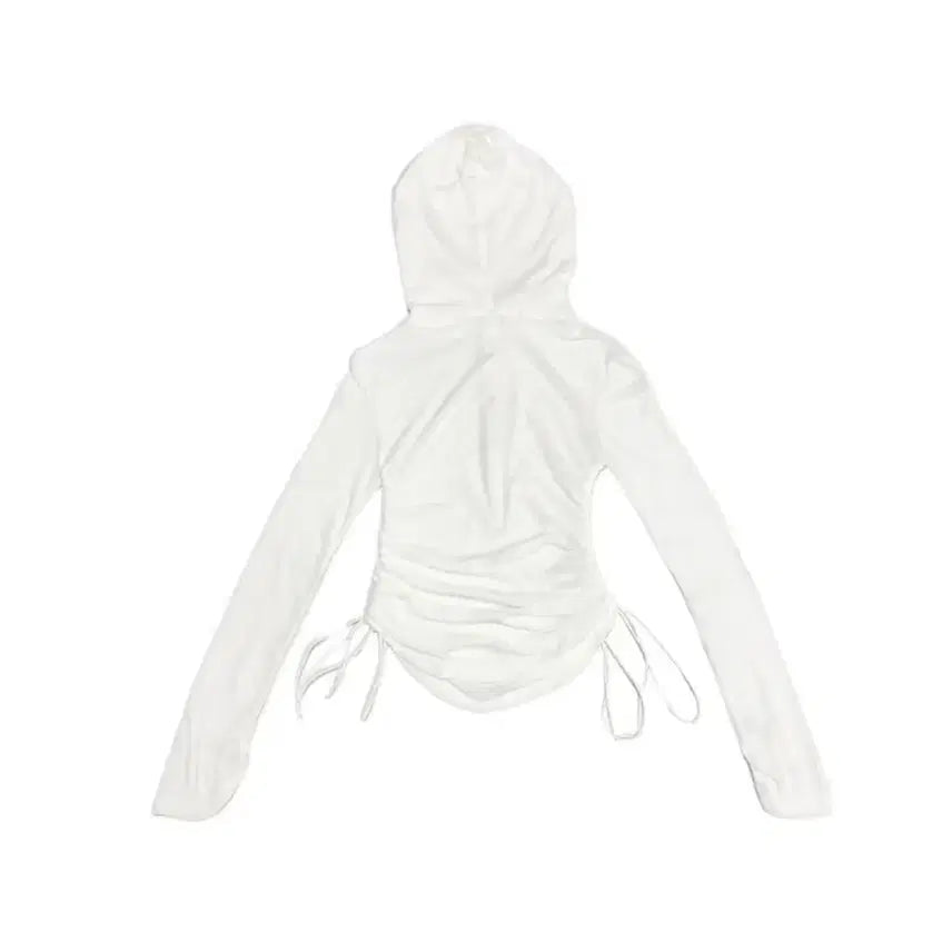[BUNJANG] See-through Shirred Long Sleeve Top / (새옷) 시스루 셔링 긴팔 티셔츠