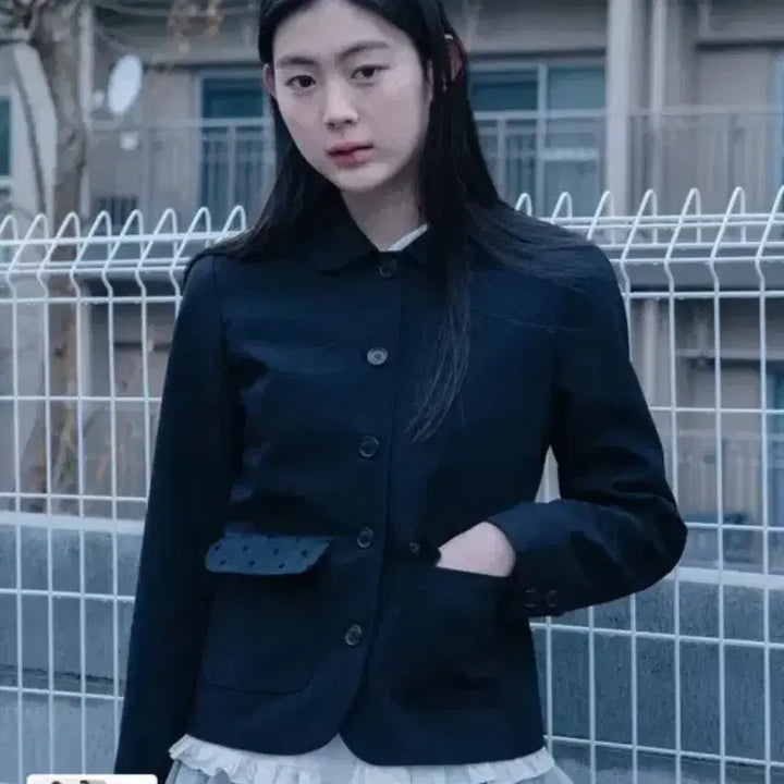 [BUNJANG] OHESIO Dot Round Collar Jacket / 오헤시오 도트 라운드 카라 자켓