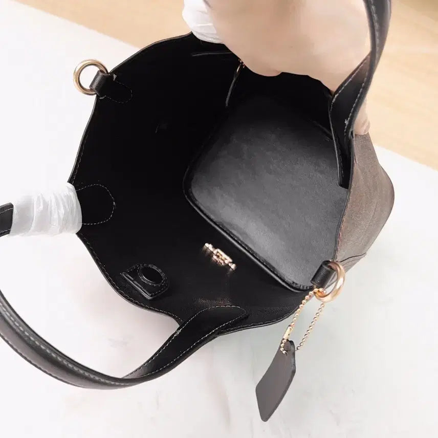 [BUNJANG] Coach Signature Mini Tote Crossbody Bag / 코치 시그니처 브라운 미니 토트백 크로스백