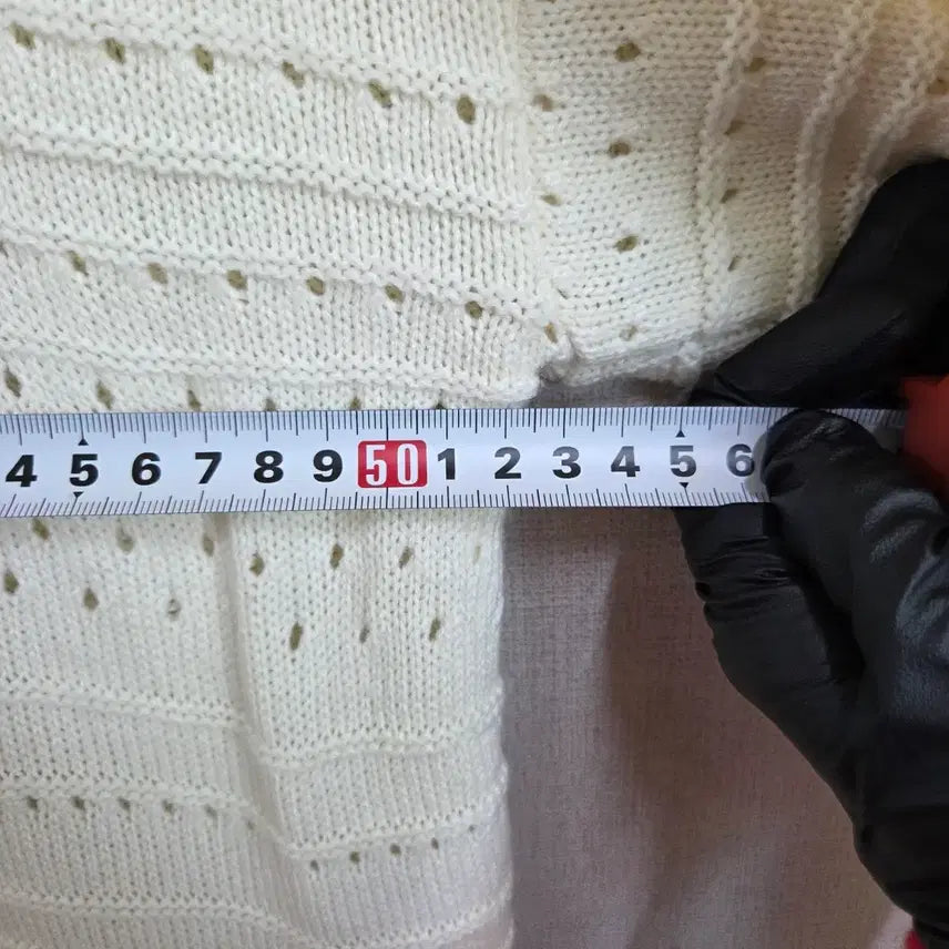 [BUNJANG] JJ1022 Ivory Punch Knit Crochet Cardigan / 여성 아이보리색 펀칭 니트 크로쉐 가디건 F JJ1022