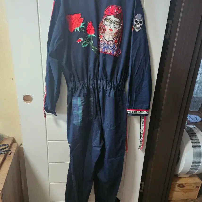 [BUNJANG] Vintage Floral Embroidered Jumpsuit / 점프수트