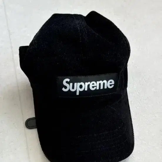 [BUNJANG] Supreme Corduroy 5-Panel Cap / 슈프림 블랙 코듀로이 5패널 캡