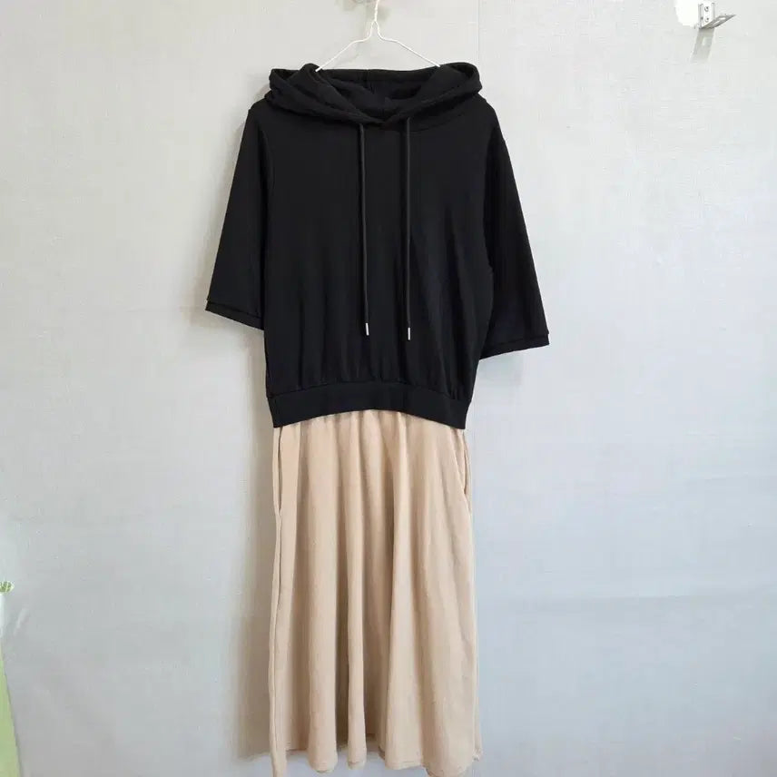 [BUNJANG] F JJ1026 Layered Short Sleeve Hooded Dress / 여성 후드 반팔 레이어드 원피스  F JJ1026