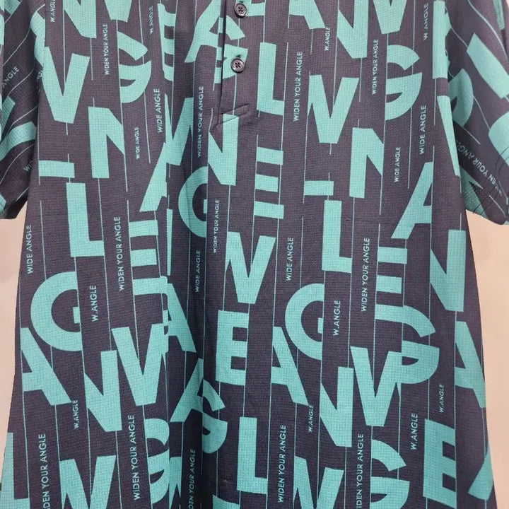 [BUNJANG] WAIDEANGLE CF Wording Magic Hole Collar Short Sleeve T-shirt / 105XL 와이드앵글 CF 워딩 매직홀 카라 반팔티.