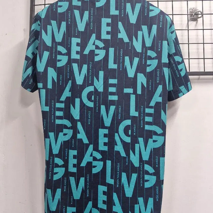 [BUNJANG] WAIDEANGLE CF Wording Magic Hole Collar Short Sleeve T-shirt / 105XL 와이드앵글 CF 워딩 매직홀 카라 반팔티.