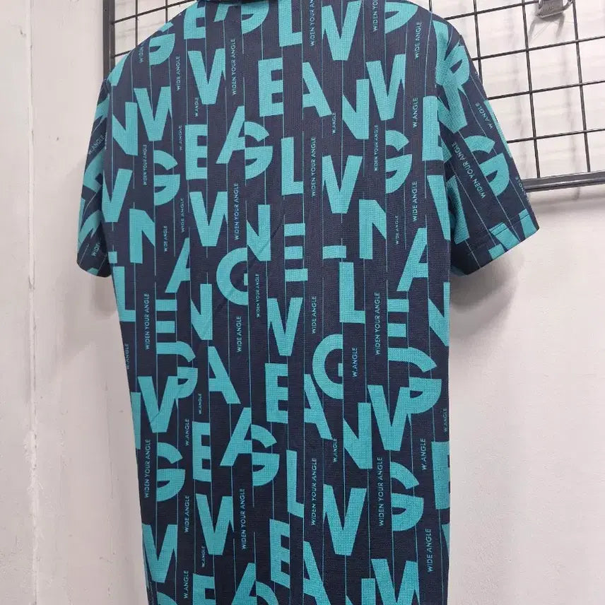 [BUNJANG] WAIDEANGLE CF Wording Magic Hole Collar Short Sleeve T-shirt / 105XL 와이드앵글 CF 워딩 매직홀 카라 반팔티.