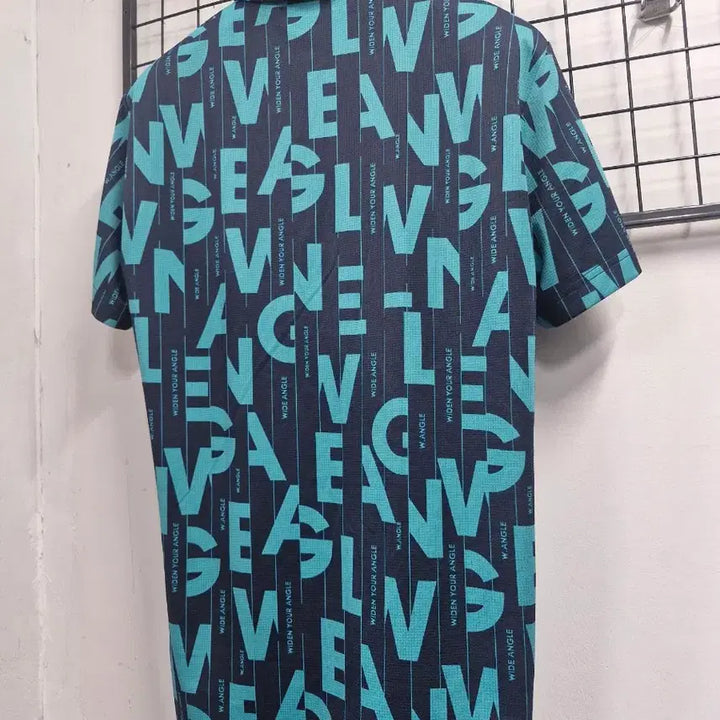 [BUNJANG] WAIDEANGLE CF Wording Magic Hole Collar Short Sleeve T-shirt / 105XL 와이드앵글 CF 워딩 매직홀 카라 반팔티.