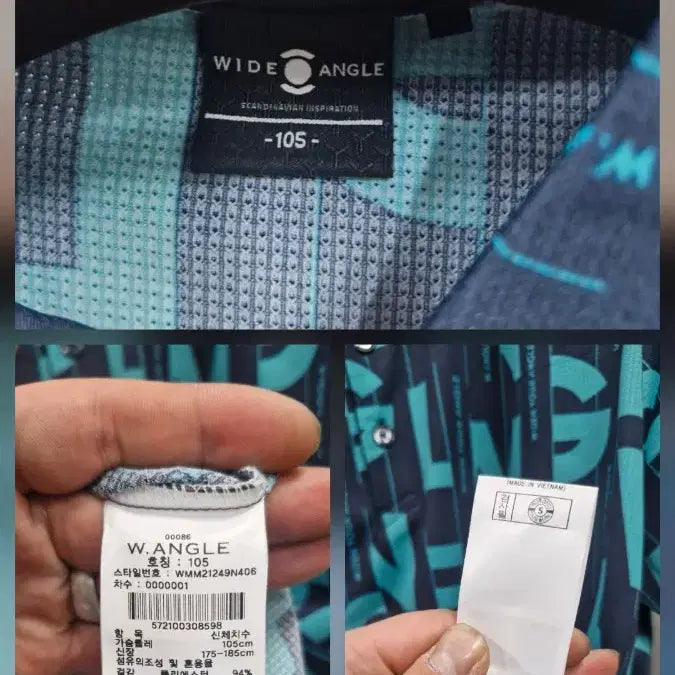 [BUNJANG] WAIDEANGLE CF Wording Magic Hole Collar Short Sleeve T-shirt / 105XL 와이드앵글 CF 워딩 매직홀 카라 반팔티.