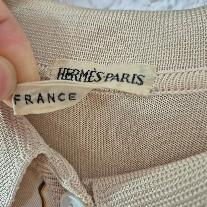 [BUNJANG] Hermes Patterned Silk Knit Top / 에르메스 패턴 실크 배색 니트