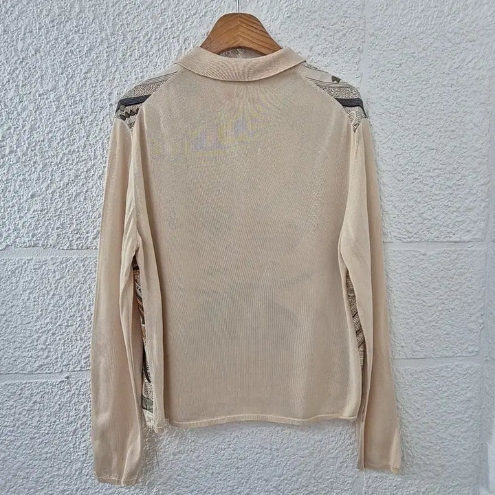 [BUNJANG] Hermes Patterned Silk Knit Top / 에르메스 패턴 실크 배색 니트
