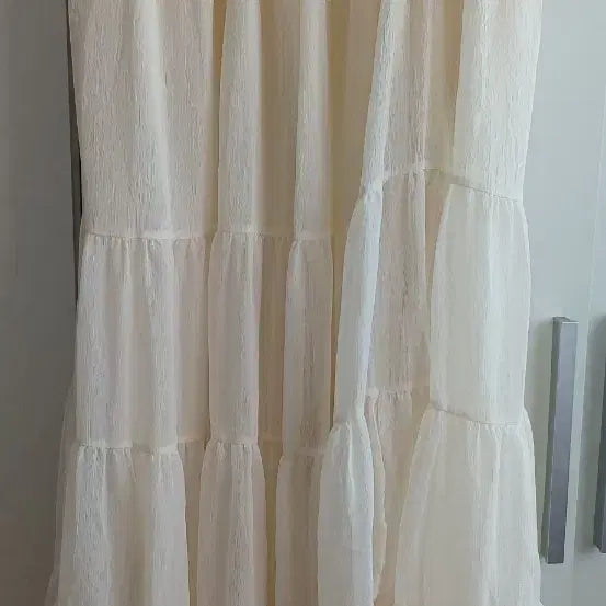 [BUNJANG] Ivory Ruffle Long Skirt / 아이보리 캉캉 롱 스커트
