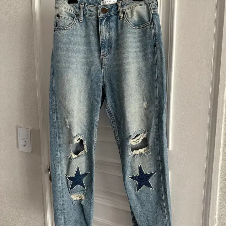 [BUNJANG] Sandro Star Patch Distressed Jeans / 산드로 별 패치 디스트로이드 청바지 36