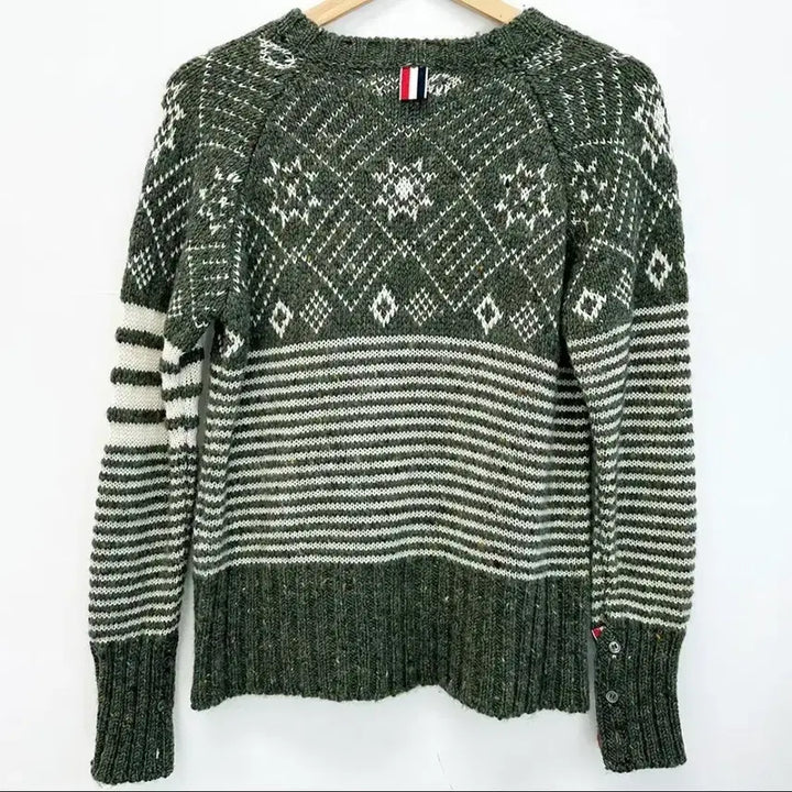 [BUNJANG] Thom Browne Green Pattern Knit Sweater / 톰브라운 그린 패턴 니트 스웨터 1